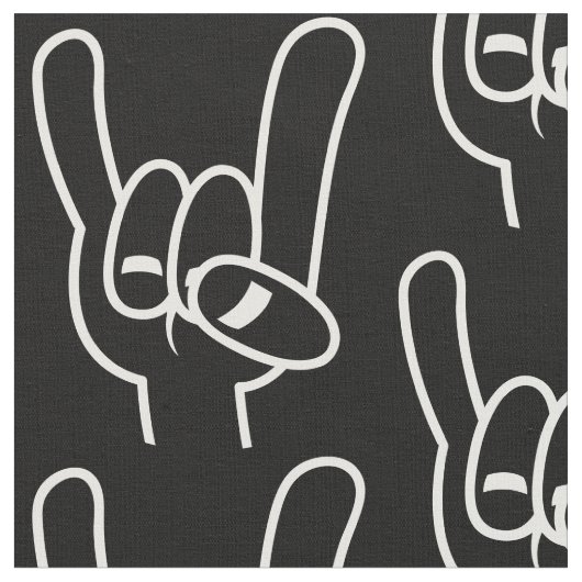 Weiße Linie für Schwermetall-Teufel-Hörner Stoff (Nahaufnahme)