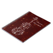 Weiße Linie Violine auf rotem gewundenem Notizbuch Notizblock (Linke Seite)