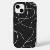 Weiße Linien auf schwarz Case-Mate iPhone Hülle (Rückseite)