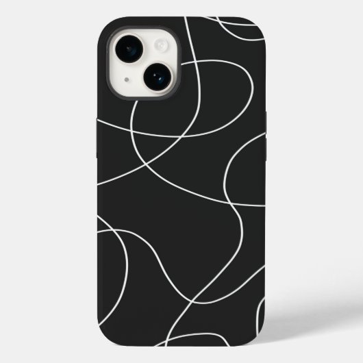 Weiße Linien auf schwarz Case-Mate iPhone Hülle (Rückseite)