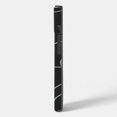Weiße Linien auf schwarz Case-Mate iPhone Hülle (Rückseite / Links)