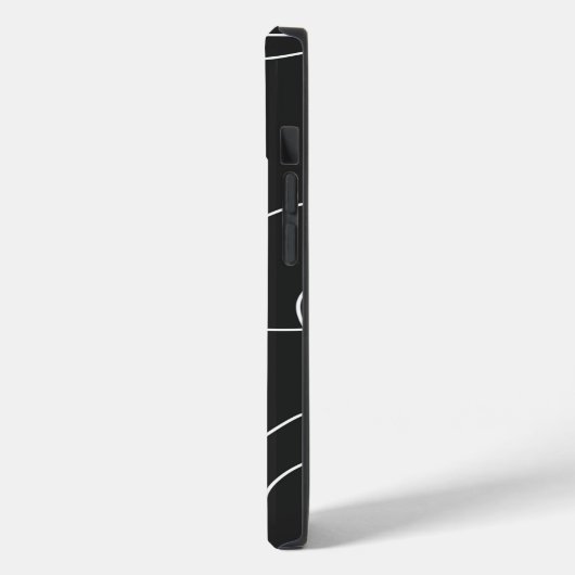 Weiße Linien auf schwarz Case-Mate iPhone Hülle (Rückseite / Links)