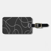 Weiße Linien auf schwarz Gepäckanhänger (Vorderseite horizontal)