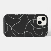 Weiße Linien auf Schwarz iPhone Hülle (Rückseite (Horizontal))
