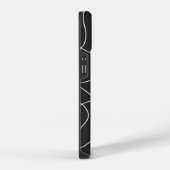 Weiße Linien auf Schwarz iPhone Hülle (Rechte Seite)