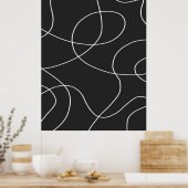 Weiße Linien auf schwarz Poster (Küche)