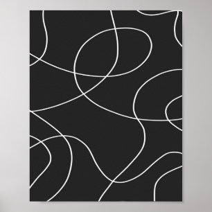 Weiße Linien auf Schwarz Poster