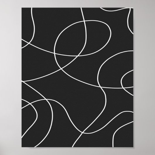 Weiße Linien auf schwarz Poster (Vorne)