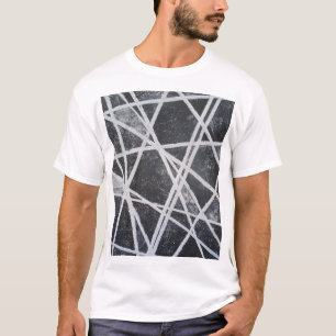 Weiße Linien, schwarz und weiß, abstrakt T-Shirt