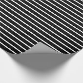 Weiße Linien Schwarzes Geschenkpapier (Ecke)