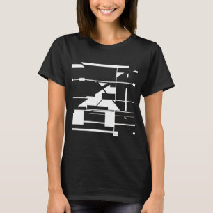 Weiße Linienformen abstraktes Design im Stil einer T-Shirt