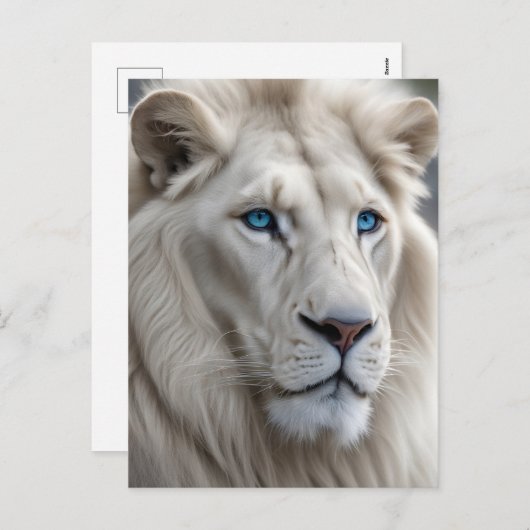 Weiße Lion Feiertagspostkarte (Vorne/Hinten)