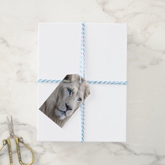 Weiße Lion Geschenkanhänger (Mit Garn)