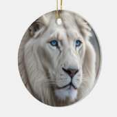 Weiße Lion Keramik Ornament (Links)