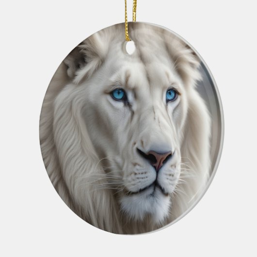 Weiße Lion Keramik Ornament (Links)