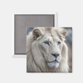 Weiße Lion Magnet (Vorderseite/Rückseite)