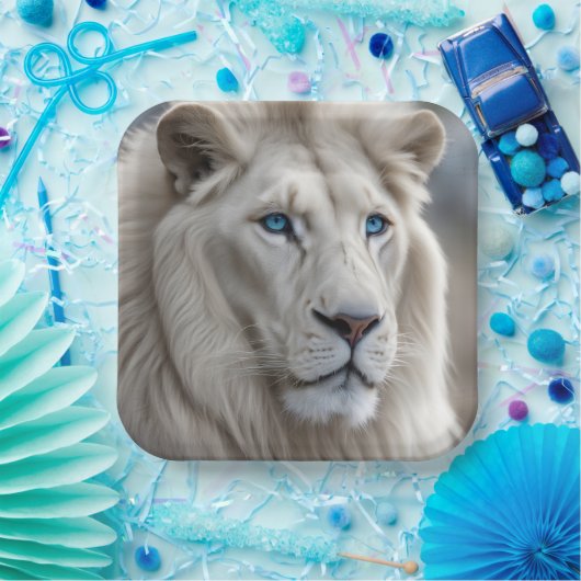 Weiße Lion Pappteller (Party)