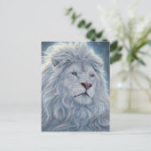 Weiße Lion Postkarte (Stehend Vorderseite)