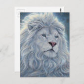 Weiße Lion Postkarte (Vorne/Hinten)