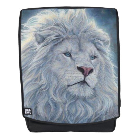 Weiße Lion Rucksack (Vorderseite)