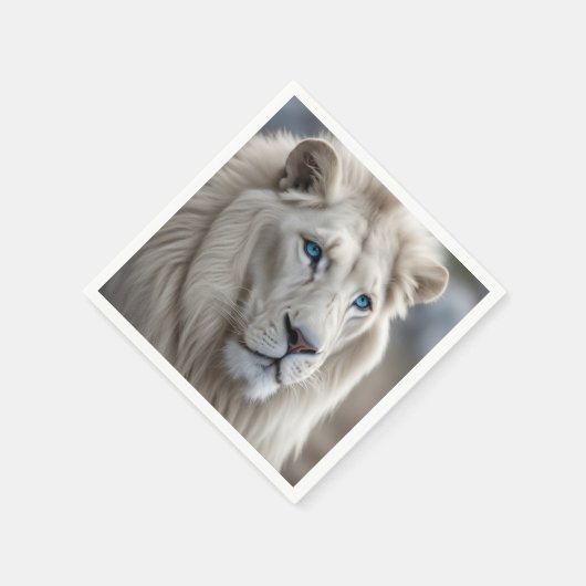 Weiße Lion Serviette (Ecke)