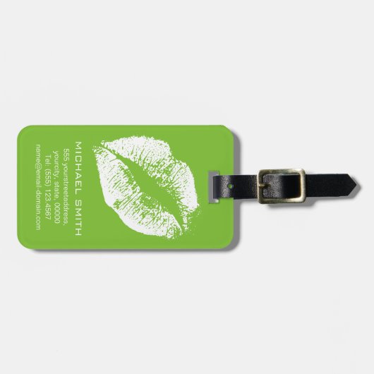 Weiße Lippen #12 Gepäckanhänger (Vorderseite horizontal)