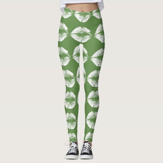 Weiße Lippen #5 Leggings (Vorderseite)