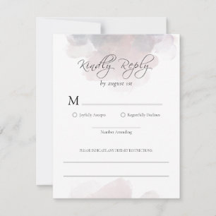 "Weiße Lippen, Aquarellblumen - RSVP-Karte