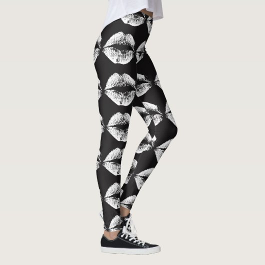 Weiße Lippen Leggings (Rechts)