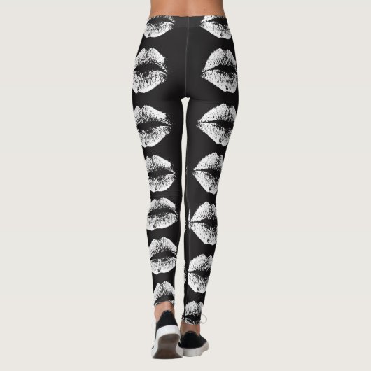 Weiße Lippen Leggings (Rückseite)