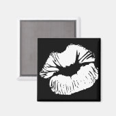 Weiße Lippen Magnet (Vorderseite/Rückseite)