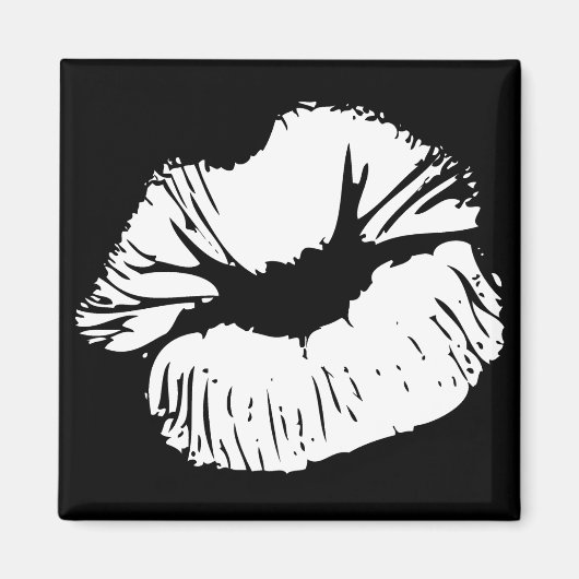 Weiße Lippen Magnet (Vorne)