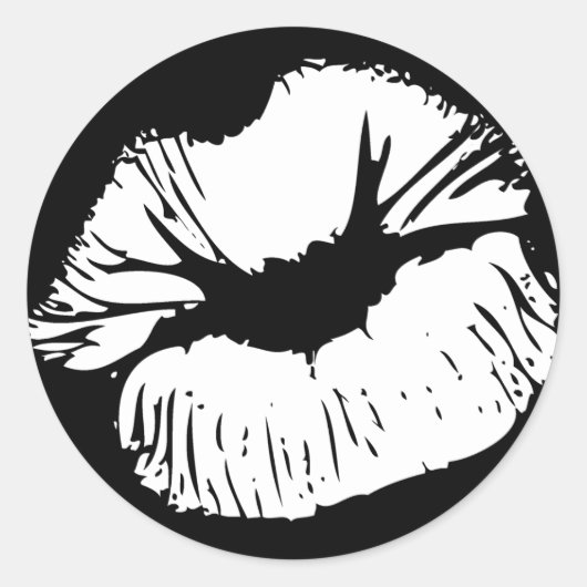 Weiße Lippen Runder Aufkleber (Vorderseite)