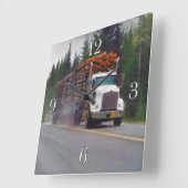 Weiße LKW-Fahreruhr Quadratische Wanduhr (Winkel)