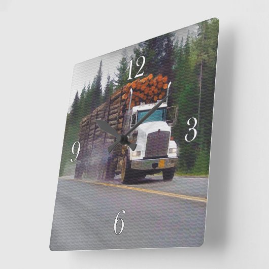 Weiße LKW-Fahreruhr Quadratische Wanduhr (Winkel)