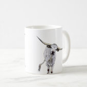Weiße Longhorn Tasse (VorderseiteRechts)