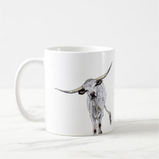 Weiße Longhorn Tasse