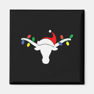 Weiße Longhorn-Weihnachtslichter Santa Hut Horn Am Magnet