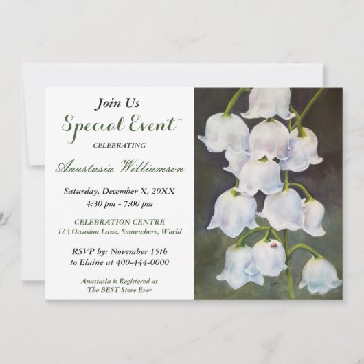 WEISSE LÖSUNG DER PARTY-EREIGNIS INVITE EINLADUNG (Vorderseite)