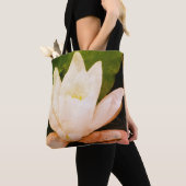 Weiße Lotus-Blume, botanisches Foto Tasche (Von Nahem)