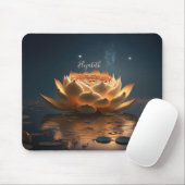 Weiße Lotus Blume Dunkel, Zen Mousepad (Mit Mouse)