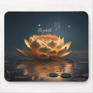 Weiße Lotus Blume Dunkel, Zen Mousepad
