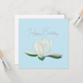 Weiße Lotus-Blume leuchten Karte (Vorderseite/Rückseite Beispiel)