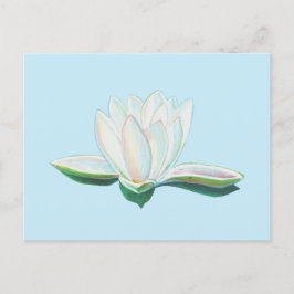 Weiße Lotus-Blume leuchten Postkarte