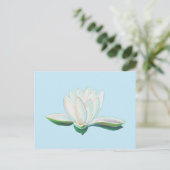 Weiße Lotus-Blume leuchten Postkarte (Stehend Vorderseite)