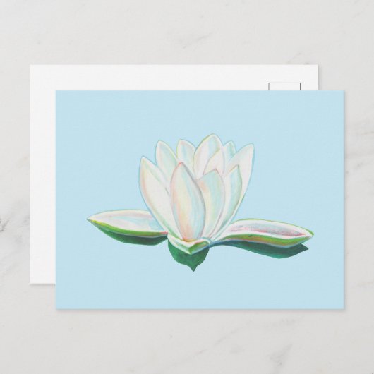 Weiße Lotus-Blume leuchten Postkarte (Vorne/Hinten)