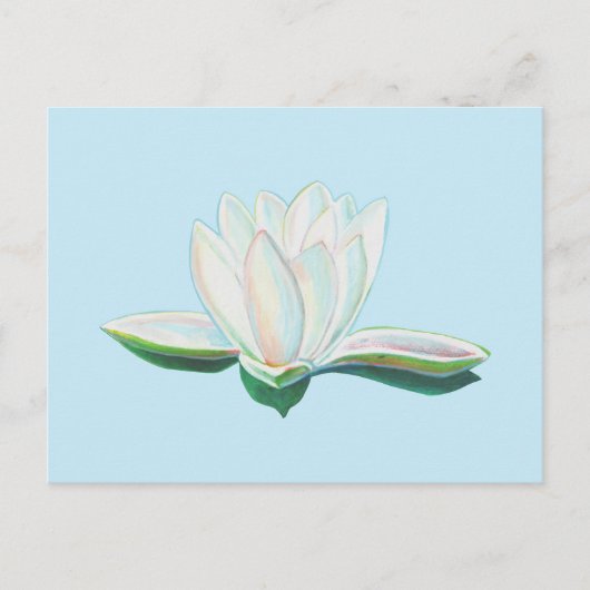 Weiße Lotus-Blume leuchten Postkarte (Vorderseite)