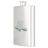 Weiße Lotus-Blume mit leuchtenden Farben Flachmann (Links)
