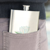 Weiße Lotus-Blume mit leuchtenden Farben Flachmann (Beispiel)