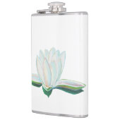 Weiße Lotus-Blume mit leuchtenden Farben Flachmann (Links)